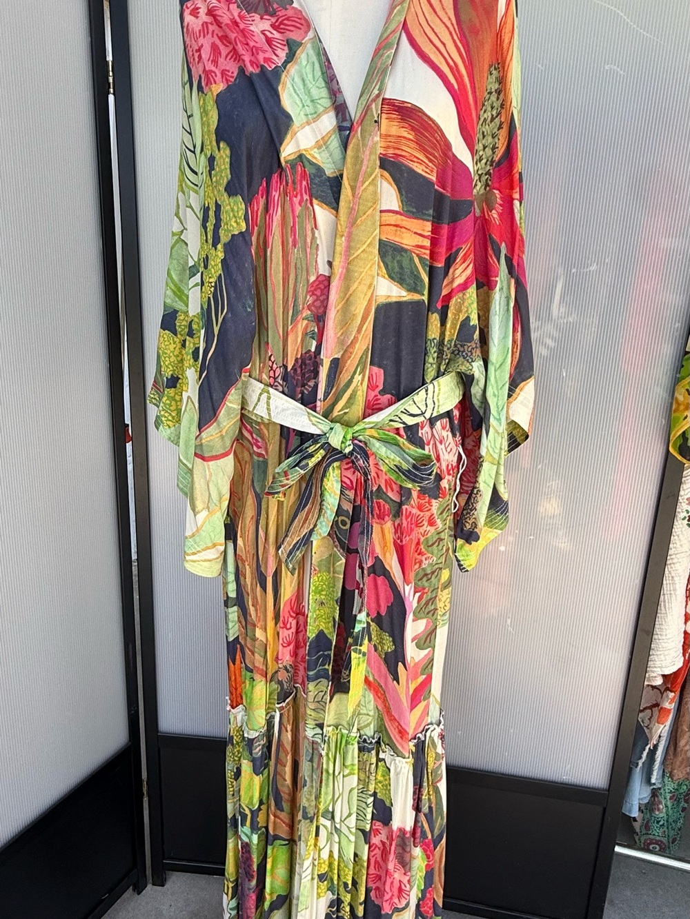 Anthropologie new with tags Tropical Floral Tie-Waist Maxi Dress
